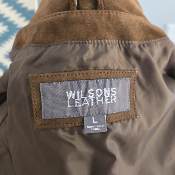 Wilsons Leather Tan Suede Leather Jacket Coat Size Large - Picture 7 of 9